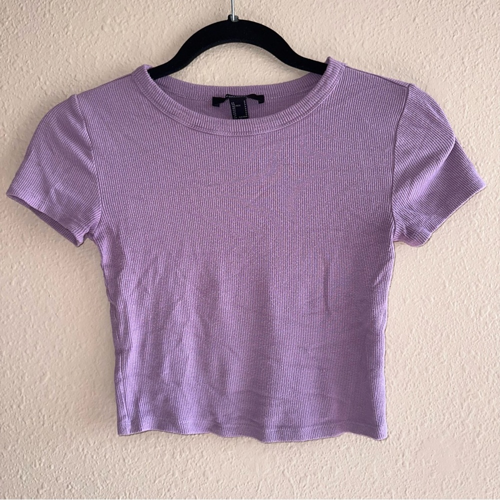 Forever 21 Lilac Ribbed Crop Top
